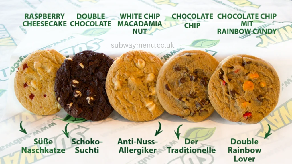 New Subway Cookies Biscuits Menu UK 2025