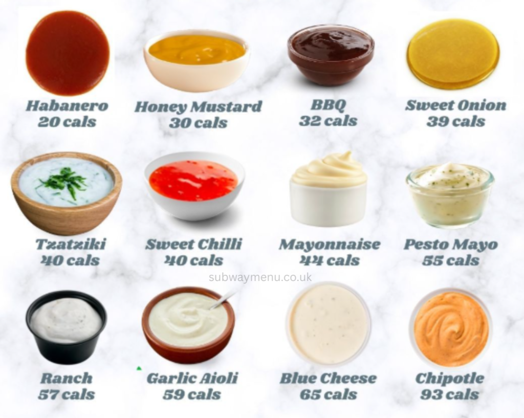 Subway Sauces with Calories